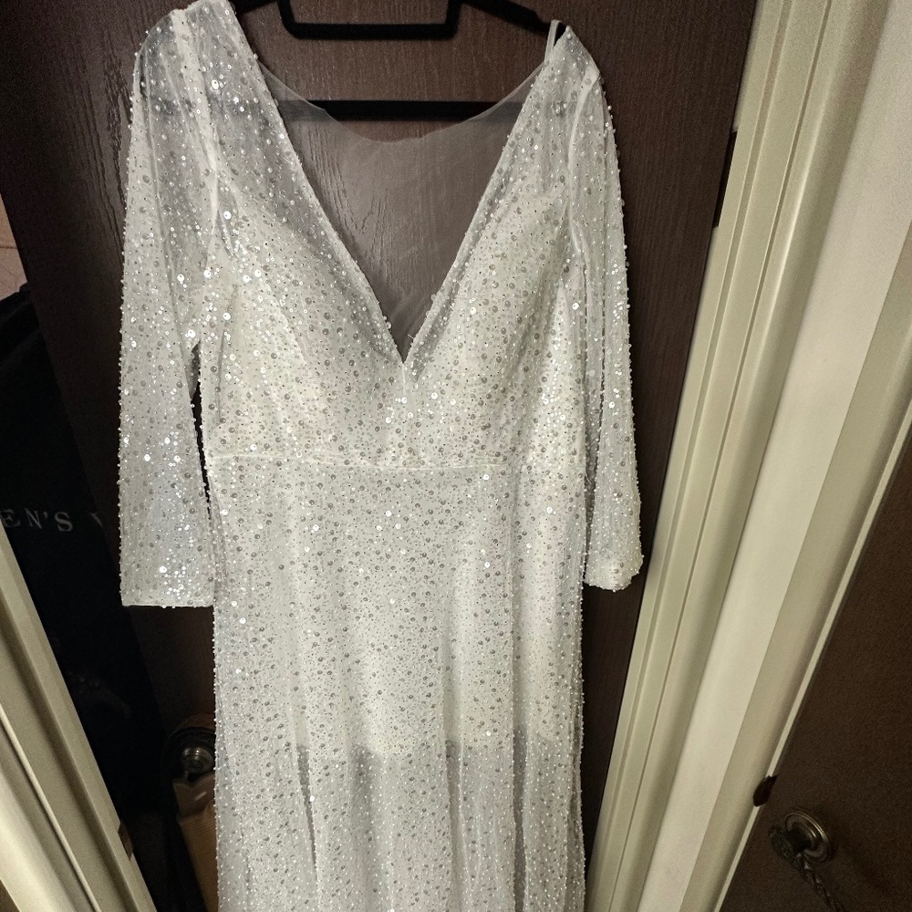 Boho Sequin Wedding Dress in Ivory